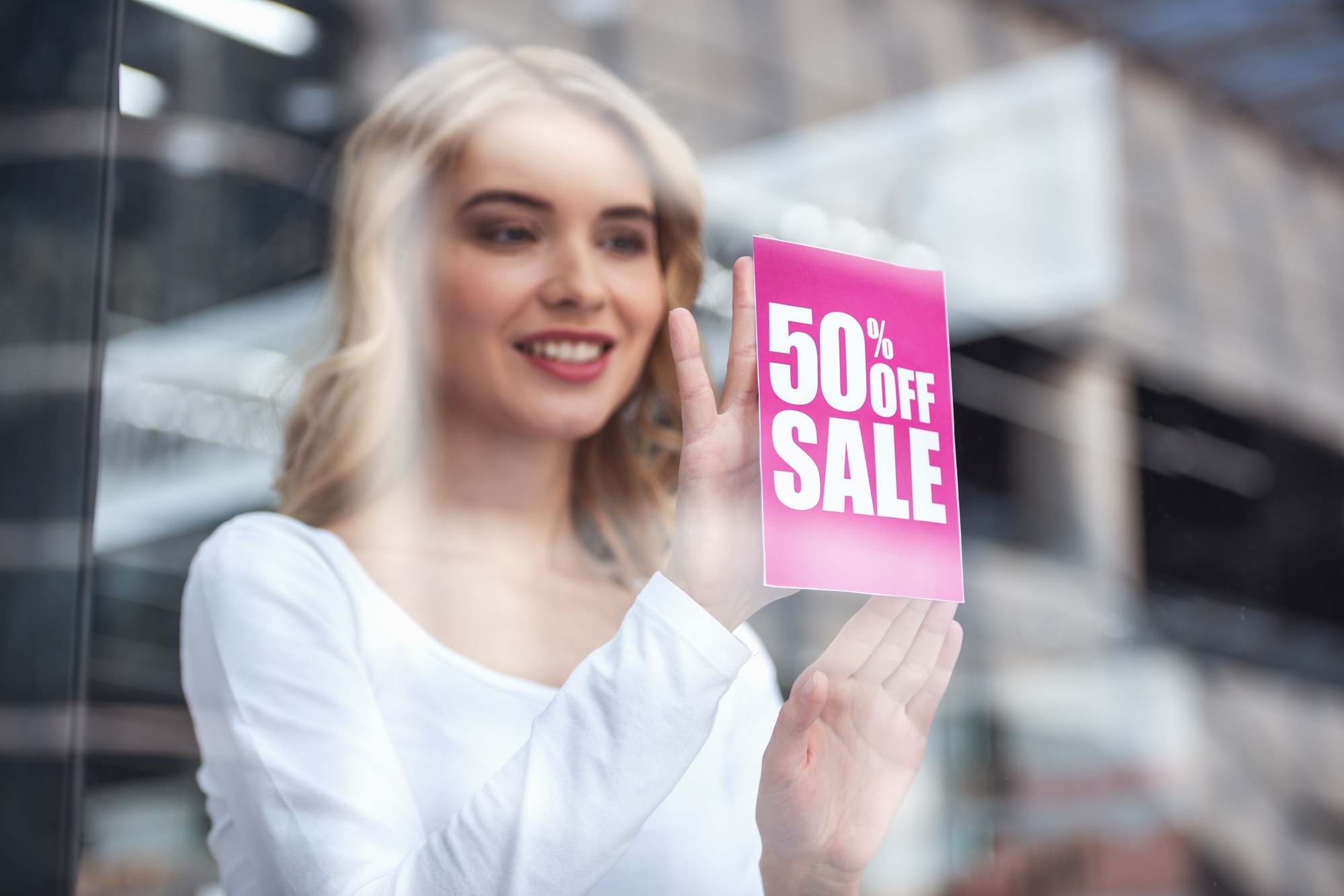 Beautiful sales assistant